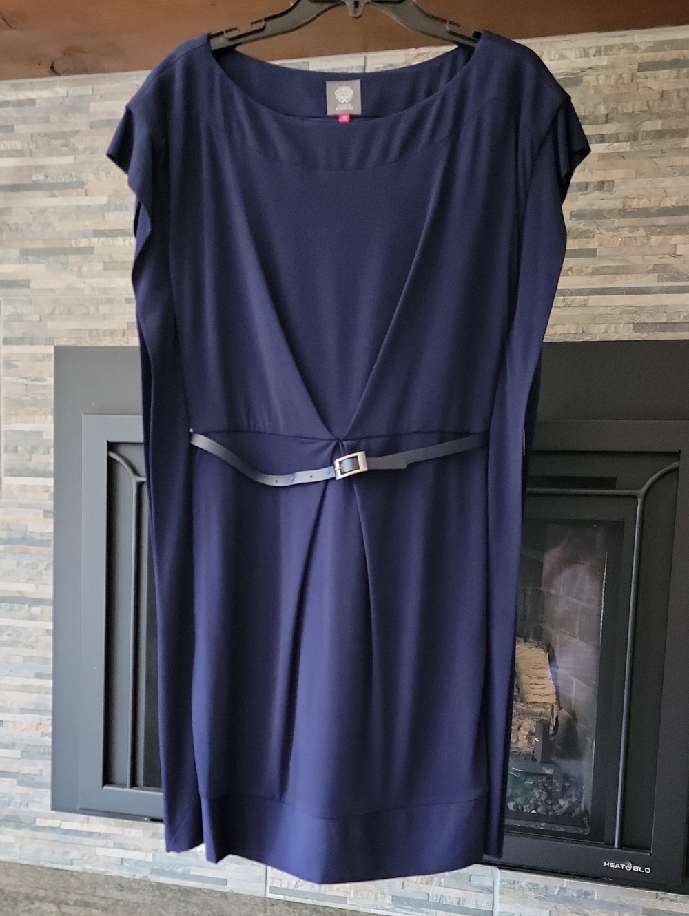 Vince Camuto Navy Blue Belted Sheath Dress 10